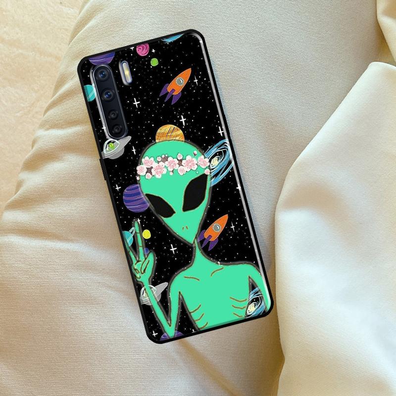 Эстетичный Мультяшный Инопланетный Космический Чехол Для Oppo A96 A76 A16 A18 A38 A58 A78 A98 A74 A94 A54 A80 A60 A40 A15 A17 A57 A5 A6 Pro