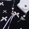 Handmade Floral Charm Lanyard Fashionable Beaded Floral Phone Chain with Unique Handmade Charm Keychain Charm Accessory
