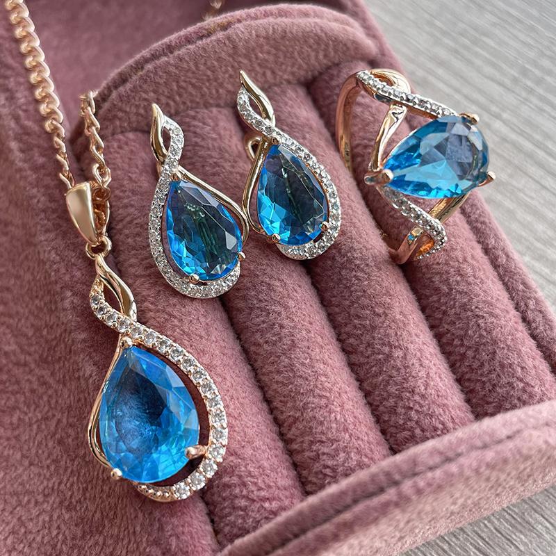 Блестящие синие серьги-капли из циркония для женщин, серебряные серьги-подвески для невесты