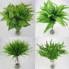 Garden Cloth Office Wedding Decor Green Grass Foliage Bush Artificial Plant Fake Leaf