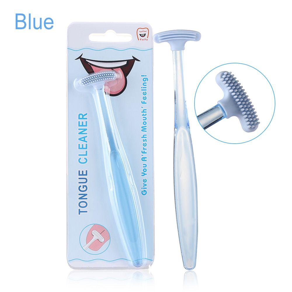 Soft Silicone Bad Breath Hygiene Double sided Cleaner Brush Tongue Scraper  Oral Clean Dental Care