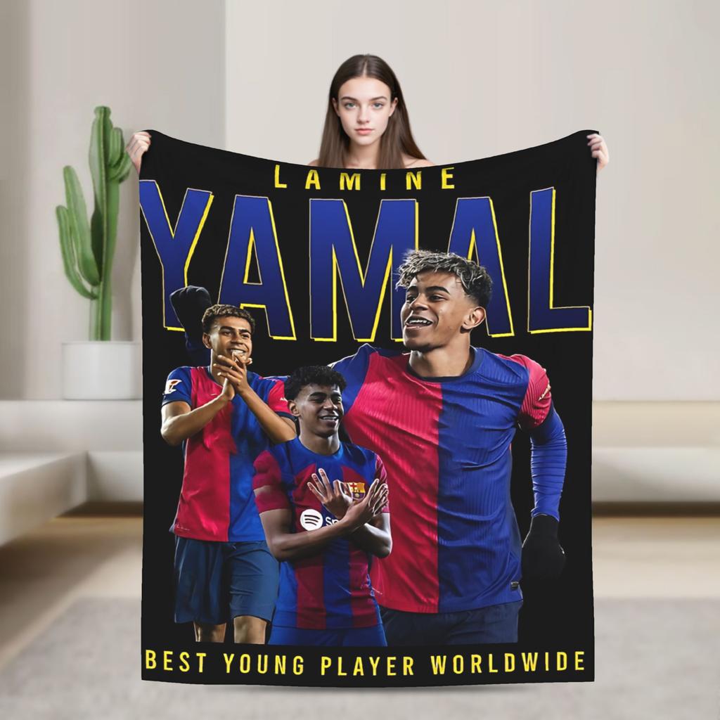 Ламин Ямаль  Одеяла  Туристические Фланелевое Пледное Одеяло Для Декора Дома Мягкий Дизайн Качественное Покрывало Идея Для Подарка