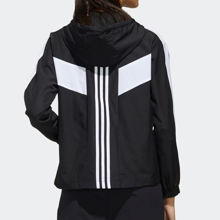 adidas Женские куртки Neo Черно-белые с капюшоном Умеренные FN6511