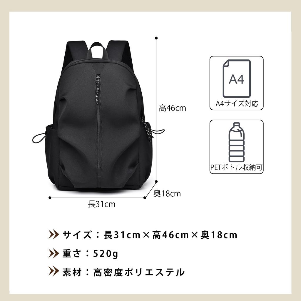 Backpack Rucksack Large Capacity Waterproof Lightweight Commuting To School Travel Casual Stylish Unisex [OFAMOUS] Men's Women's (Model 3-Black)