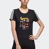 adidas Нео трехполосный узор с принтом, футболка с круглым вырезом и короткими рукавами, женские топы, черный GK1567