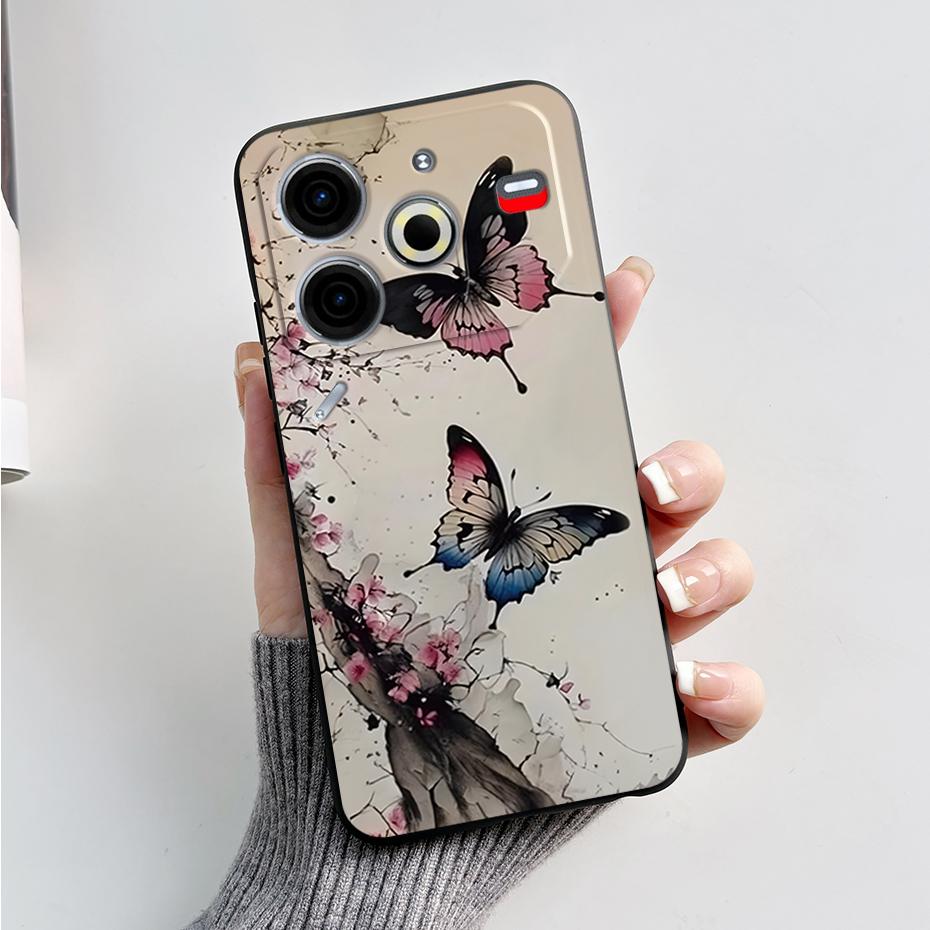 6,78" Для Tecno Pova 6 Neo Чехол Pova6 Neo Задняя крышка Стильный узор Черный силикон Мягкие чехлы для телефона Для Tecno Pova 6 Neo Fundas