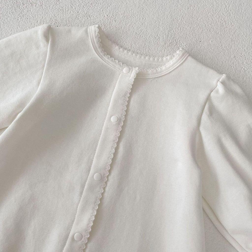 Ромпер с длинным рукавом для маленьких девочек, однотонный - Новая весенняя коллекция