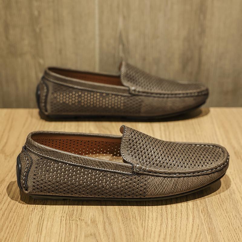Genuine Leather Men's Slip On Shoes Handmade Casual Loafers Breathable Male Driving Flats Hot Sale Man Business Shoes Moccasins