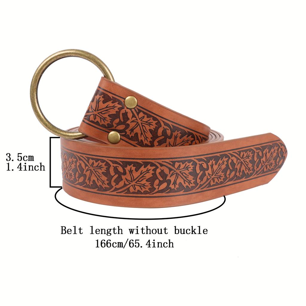 Vintage Medieval Alchemist Fanny Pack Cosplay Elf Leaf Vintage Embossed Belt Skirt Clip Witch Magic Bottle Halloween Cosplay