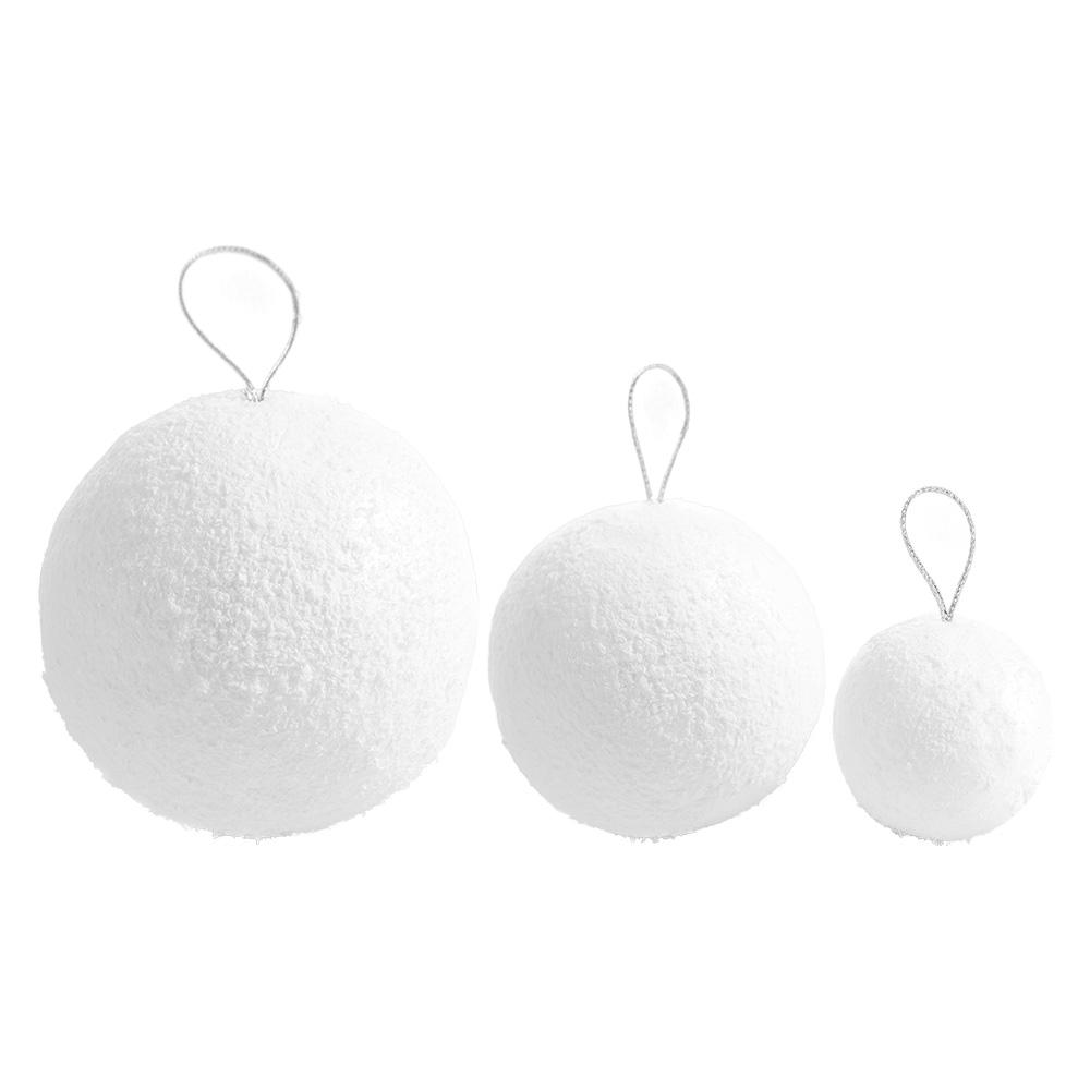 6pcs Round White Foam Christmas Balls 4/6/8CM Christmas Hanging Balls Hotel Office Decor