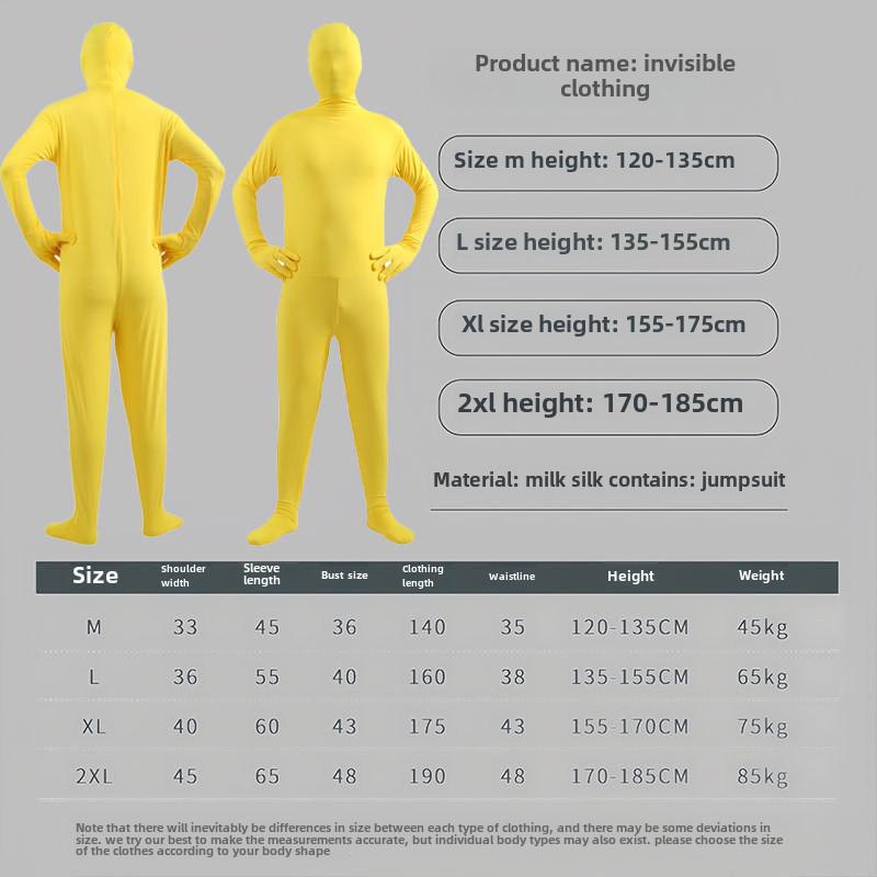 Men's Solid Color Black Invisible Halloween Jumpsuit (Available for Kids)