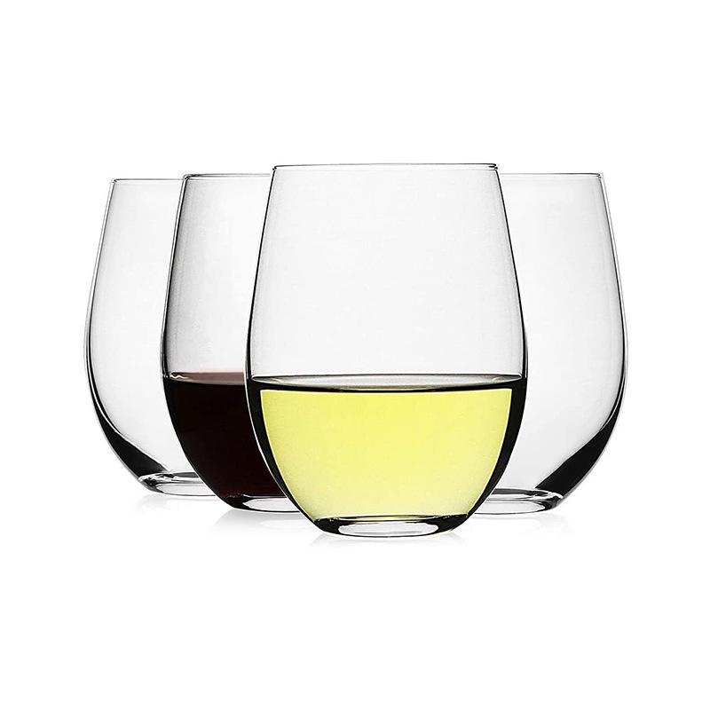 PET Plastic Egg-Shaped Footless Wine Glass, 12oz-16oz, Transparent