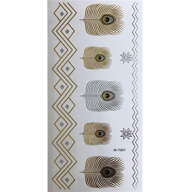 Metallic Gold Butterfly Tattoo Silver Waterproof Temporary Tattoos Stickers On The Body Women Men Boho Resort Style