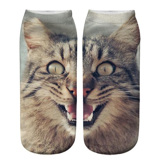 Yousheng Realistic Cat Face Socks 3D Cat Print Socks Breathable Cute Kitten Socks Funny Xmas Birthday Gifts for Women Men Cat Lovers