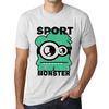 Men’s Vintage Tee Shirt Graphic T Shirt Sport Monster Vintage White