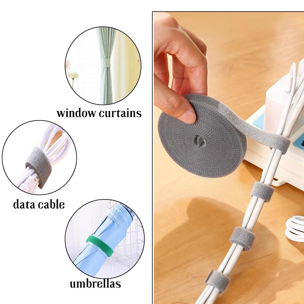 1 рулон 196,85-дюймовых сверхдлинных многоразовых стяжек для кабелей - многоцелевой органайзер для компьютерных, телевизионных и дата-кабелей, простое управление проводами