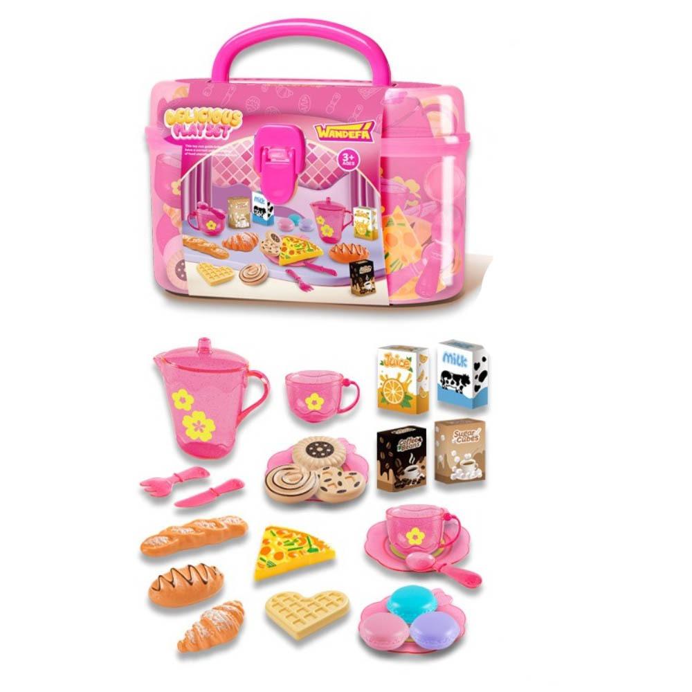 Tea Time Playset Simulated Kitchen Playset Table Snack Afternoon Tea Toy Set Cookware Accessories