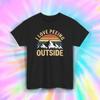 Peeing Outside Shirt Funny Camping Hiking Nature Retro Humor Tee S-5XL