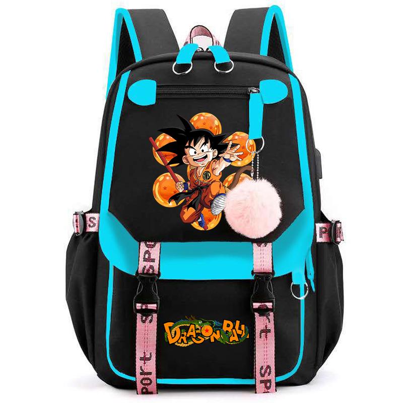 Аниме Dragon Ball Женский мультяшный рюкзак Водонепроницаемый USB рюкзак с легкой книжной сумкой для детей Подарки Мужчины Женщины Дорожная сумка Сумка для отдыха Рюкзак