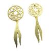 [P8222] - Handmade 'Boho' Earrings (dreamcatcher) Gold - 30x12 Mm