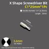 X Shape Screwdriver Bits C1 C2 C3 Special Head Screw Driver Bit 1/4” Hex Shank 25mm Repair Electric Drill Hand Tools Accessories