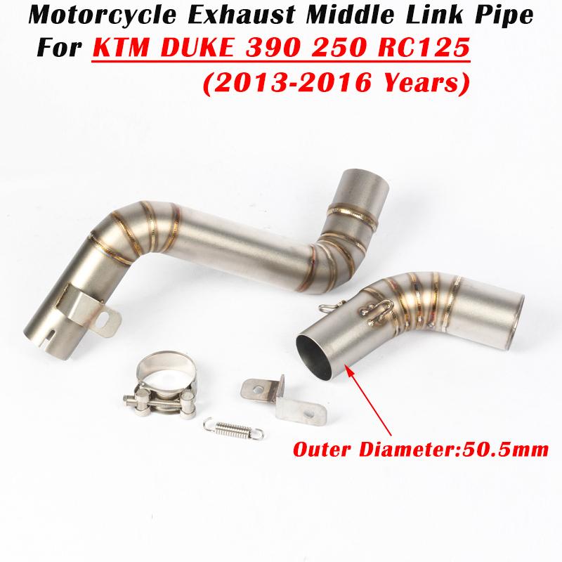 Slip On For KTM DUKE 200 390 RC125 2013 2014 2015 2016 Motorcycle Exhaust Escape System Modified Muffler 51mm Middle Link Pipe