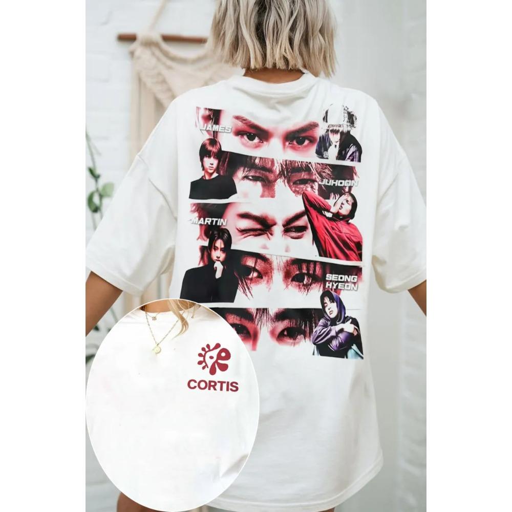 2026 Summer Hot Sale CORTIS Close-up Collage Double Sided Graphic Print T-Shirt Y2K Men Women Gothic Print Crew Neck Lightweight Casual T Shirt