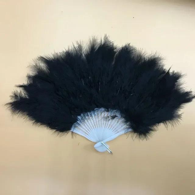 1pcs Soft Fluffy Lady Burlesque Wedding Hand Fancy Dress Costume Dance Feather Fan Chinese Fan Folding Fan