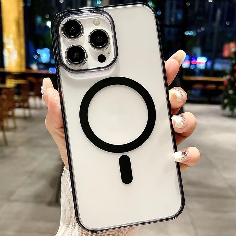 Магнитный прозрачный чехол для iPhone 16 для Apple 15 Pro Max/14 Нишевый/13 с большим отверстием/12 Пограничный/13