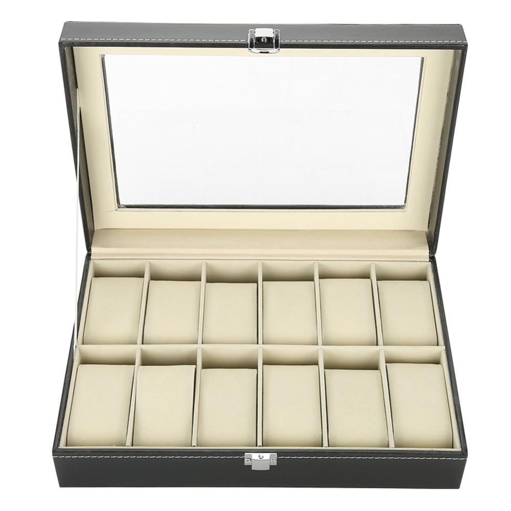 12 Slots Watch Box Multi-Function Watch Organizer Practical Watch Case  Jewelry