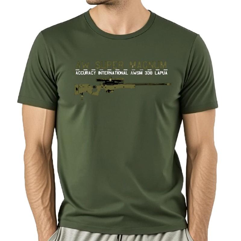 Camisetas Grficas Internacionales De Alta Precisin Algodn Awsm 100 Lapua Rifle De Francotirador Aw Nuev