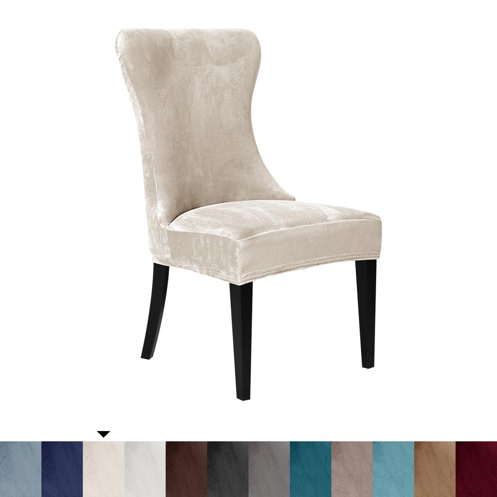 Супермягкий бархатный чехол на стул однотонный всесезонный эластичный для дома, отеля, европейского и американского ресторана, чехол на стул с боковинами