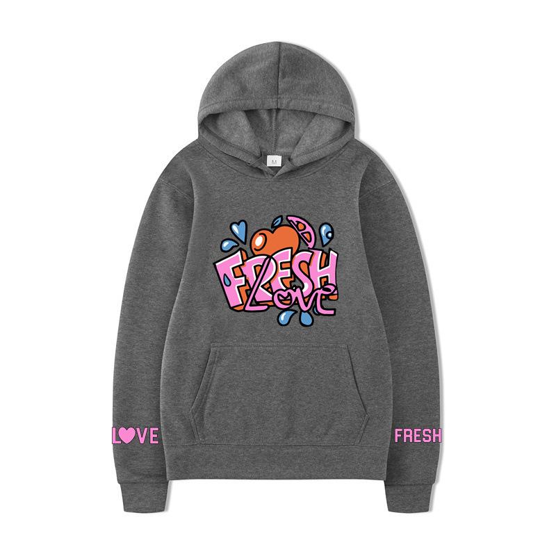 Fresh Love Hoodie – Unisex White Fleece Lined Sweatshirt, Cute Sleeve Print & Heart Wing Graphic, Cozy Fall Winter Pullover for Men & Women