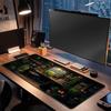 Большой игровой коврик для мыши 900x400 с дизайном Черный кот Зеленые растения коврик для мыши Нескользящая резиновая основа Прошитые края Домашний офисный коврик для стола