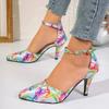Ladies Shoes Fashion Ankle Strap Women Pumps Spring Pointed Toe Shallow Mixed Colors Buckle Dress Stilettos or Thin Heels Shoes