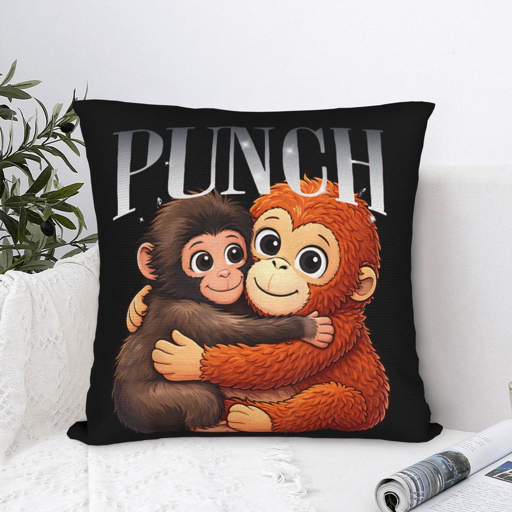 Чехол на подушку 'Punch Monkey обнимает OranMama' Квадратная наволочка Чехол для подушки на заказ Декоративная наволочка на молнии для дивана x