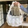 Niche Puff Bags Versatile One-shoulder Armpit Bag Korean Style Down Cotton Jacket Bag Casual Crossbody Bag Pleated Cloud Bag Women