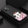 Чехол для телефона Cute Bow Puppy для iPhone 15 14 13 12 11 Samsung Galaxy A12 A52 S24 S23 Xiaomi POCO Redmi Мягкий квадратный жидкий силиконовый чехол