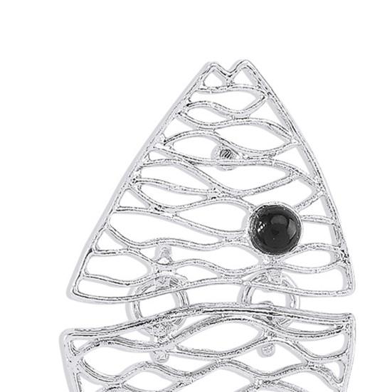 1 пара женских висячих серег в форме рыбы, лепестков из нержавеющей сплава, преувеличенных украшений для ушей, ювелирных изделий, длинных висячих сережек для выпускного вечера