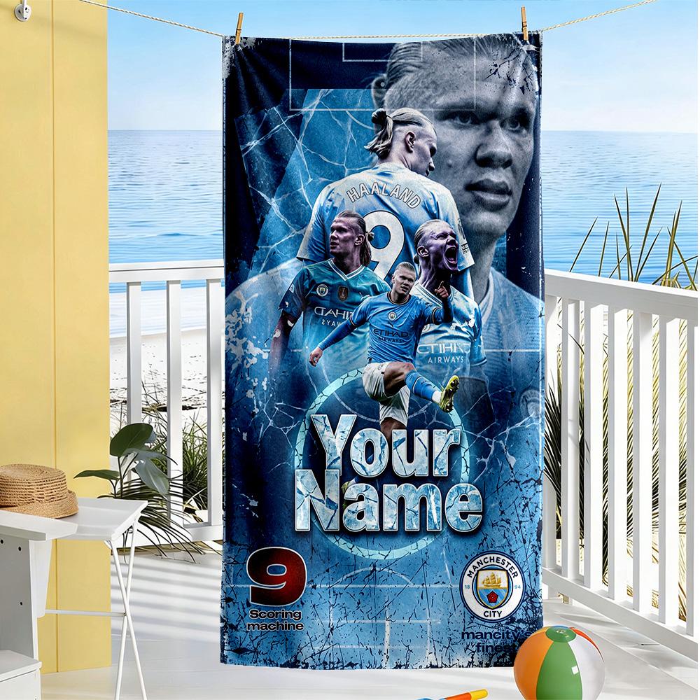 Haaland Customize Your Name Beach Towel High Absorbency Quickdry Ideal For Travel Outdoor Swim Pool Yoga Surf Camping Hiking Gym Gift Holiday
