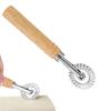 Manual Pizza Lace Rolling Wheel Handheld Wooden Handle Pie Embossed Edge Cutter Zinc Alloy Side-Embossed Biscuit Mold Dumpling