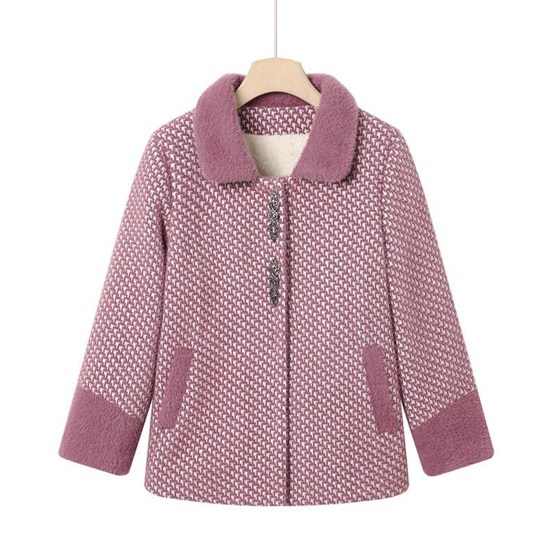 Модная мама осень и зима новое плюшевое шерстяное пальто среднего возраста зимнее утолщенное теплое шерстяное пальто