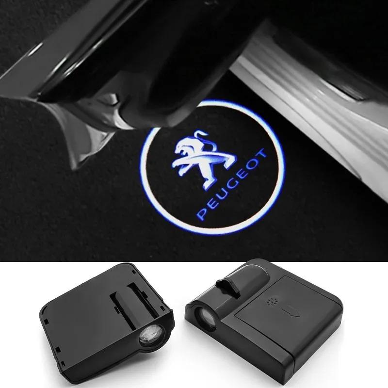 Car Door LED HD Welcome Courtesy Shadow Projector Lamp Car Logo Light Fit For Peugeot 206 308 3008 208 508 2008 5008 107 Rifter f3