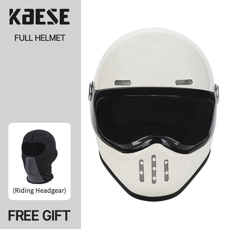 Новые Модные Ретро Мотоциклетные Шлемы Стекловолоконный Корпус Винтажный Cafe Racer Полный Шлем из Стекловолокна для Мотокросса Скутера