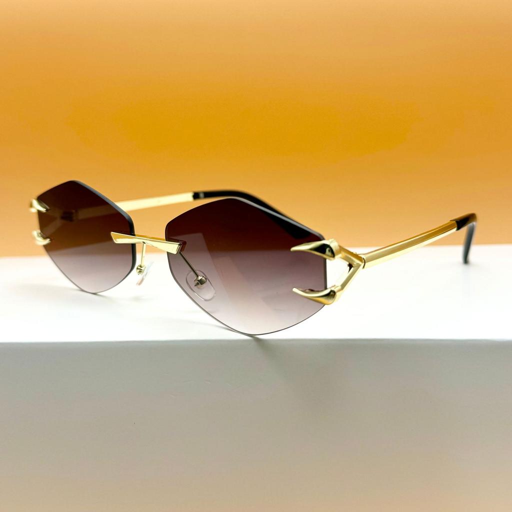 Новые безрамные полигональные солнцезащитные очки персонализированные декоративные очки Claw Tooth для стрельбы на открытом воздухе на берегу моря уличные очки