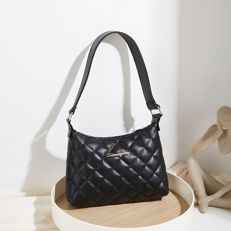 Cozy Up Fashionable Underarm Bag, Single Shoulder Diamond Pattern Texture Women's Bag