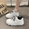 Versatile Casual Style Sports Board Shoes Student Running Shoes Women's Spring 2025 New Hong Kong Style Popular Thick-soled White Shoes