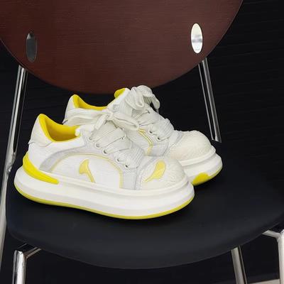 Легкая платформа, обувь-хлебцы, женская, весна-лето 2025, новая, кеды на платформе, обувь в цветовой гамме, универсальная, увеличивающая рост, повседневная спортивная обувь