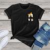 100% Cotton Unisex Top Pocket Shiba Inu Feet Cute Doge Akita Dog Lover Owner Gift Graphic T Shirt Women Oversized Female T Shirt