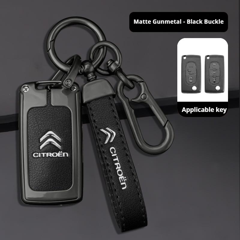 AGX4   Zinc Alloy Car Key Case Cover Citroen C4 C5 C3 C1 C2 C6 C8 Picasso Berlingo VTS Xsara C-Crosser C-Elysee Jump KeyChain Metal Key